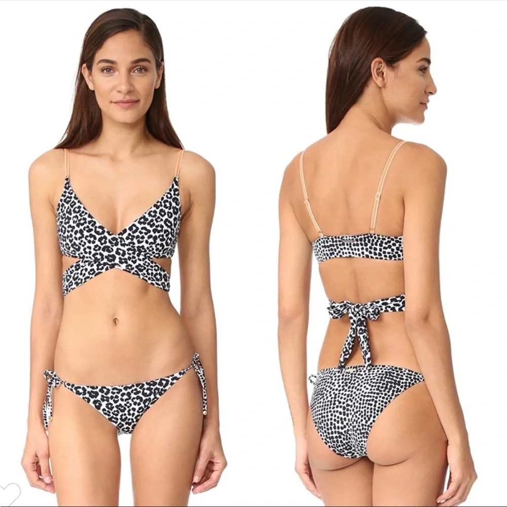STELLA McCartney Leopard Wrap bikini top two piece swim, Sz M, NWOT - Picture 1 of 7